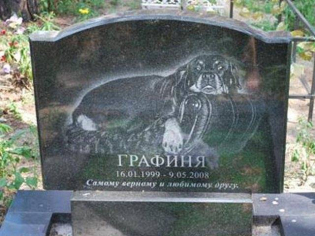Памятник из гранита для собаки с портретом